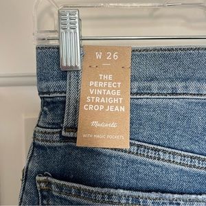 Madewell The Perfect Vintage Straight Crop Jean Size 26